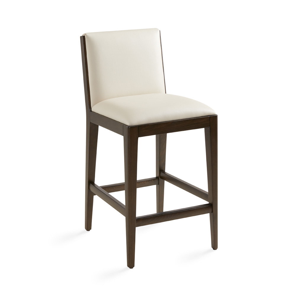 Eloise Counter Chair: Taupe Leatherette